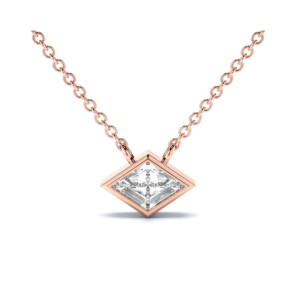 Specialty Cuts: Lozenge Lab Grown Diamond Pendant .80ct